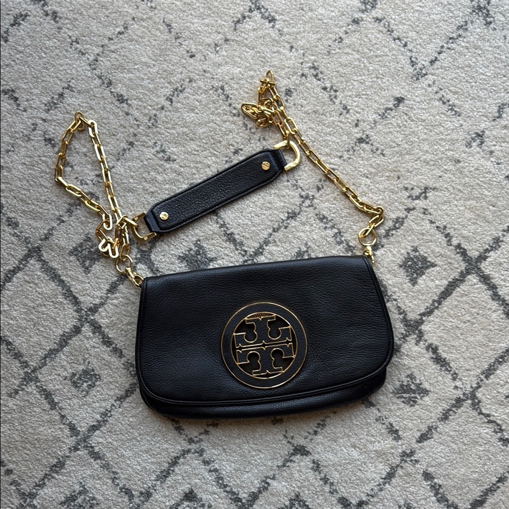 Tory Burch Black Leather Shoulder Bag